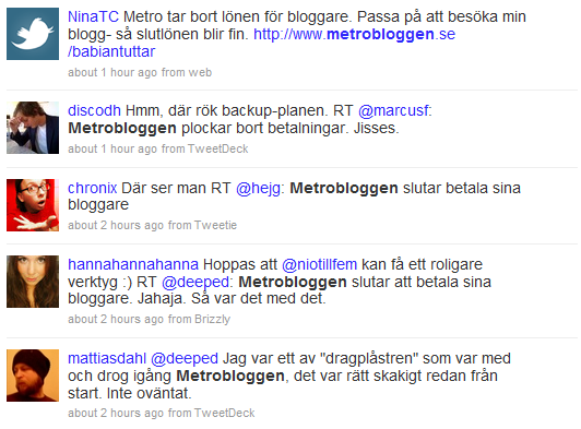 Tweets om metrobloggen.se